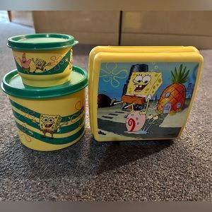 SpongeBob SquarePants 3 piece Tupperware lunch set